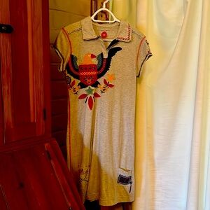 Double D Ranch embroidered dress with colorful eagle Size Small